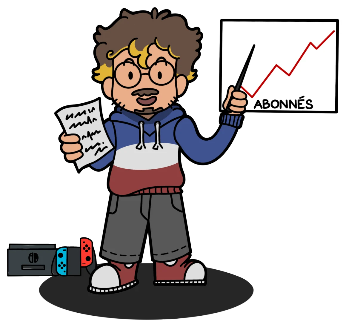 Illustration : Kelyan présente une courbe d'abonnés qui grimpe.